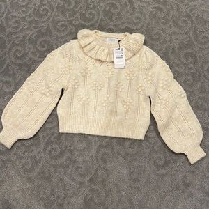 Girls Zara knit sweater with ruffles new size 13-14